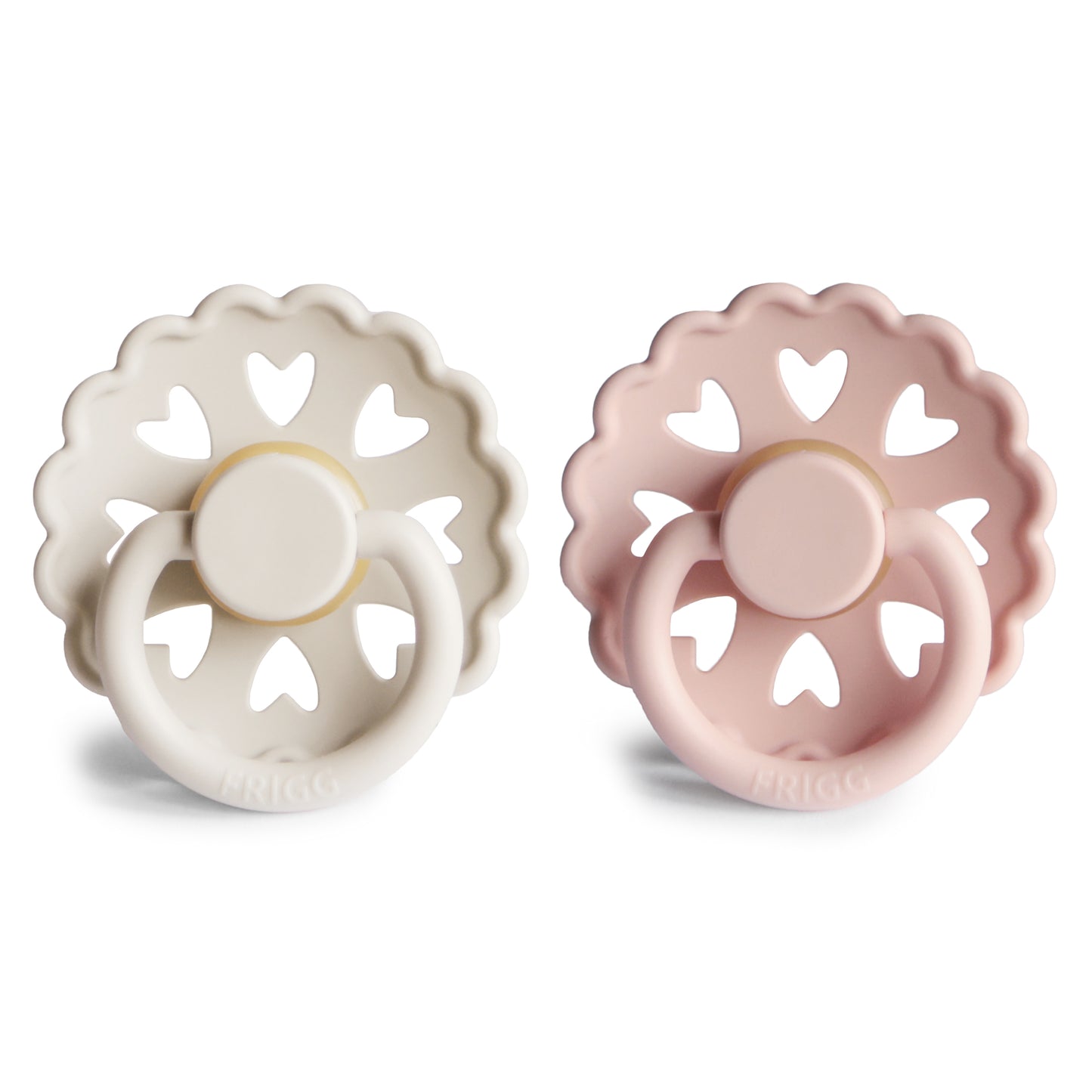 FRIGG Andersen Fairytale Natural Rubber Baby Pacifier 2-Pack (Cream/Blush)