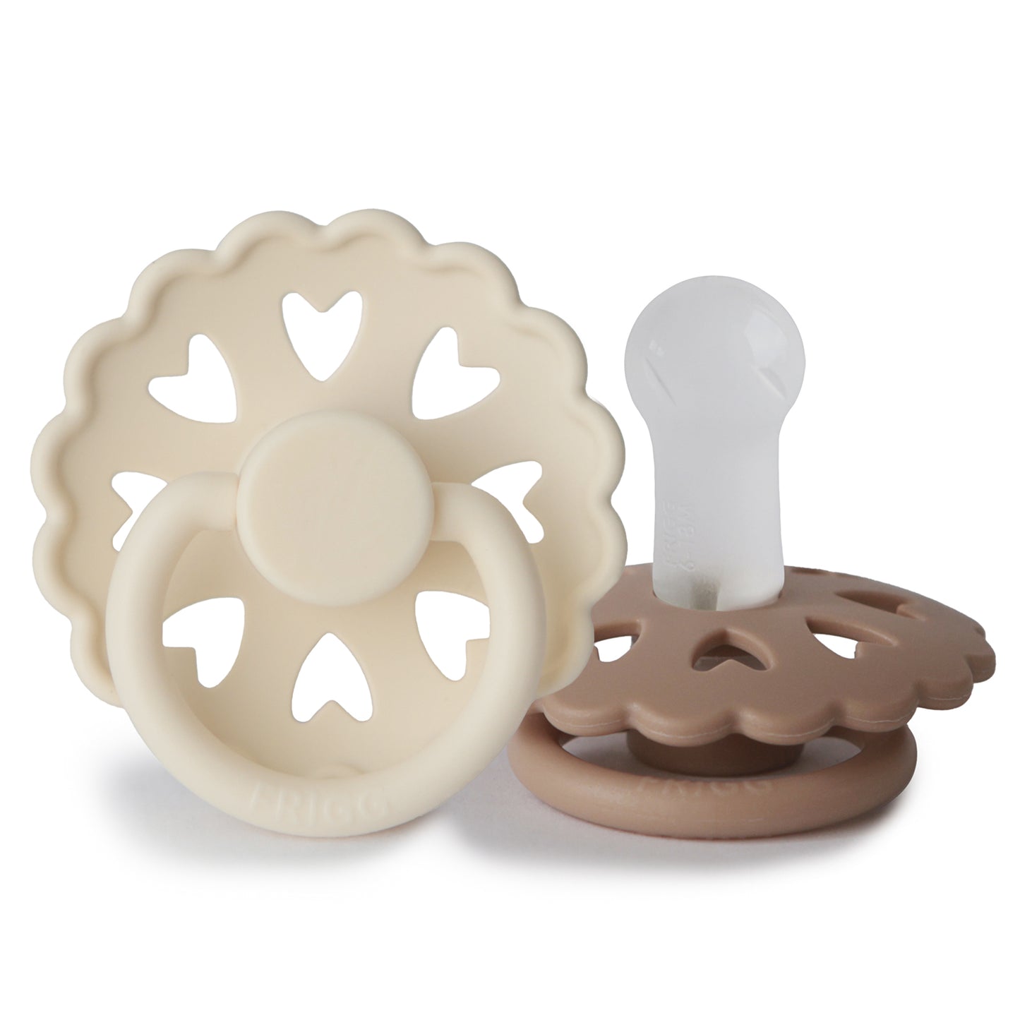 FRIGG Andersen Fairytale Silicone Baby Pacifier 2-Pack (Cream/Silky Satin)