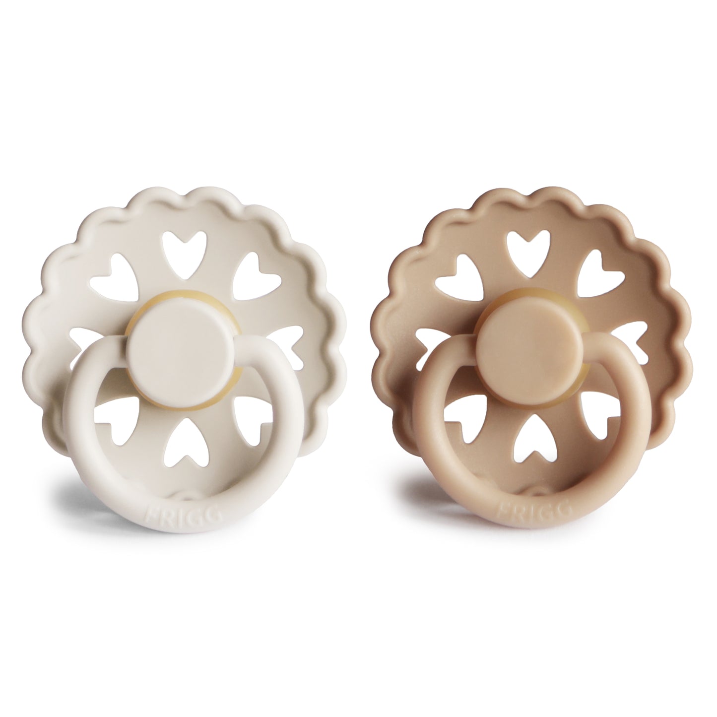 FRIGG Andersen Fairytale Natural Rubber Baby Pacifier 2-Pack (Cream/Silky Satin)