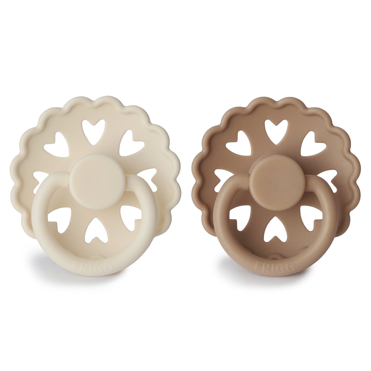 FRIGG Andersen Fairytale Silicone Baby Pacifier 2-Pack (Cream/Silky Satin)