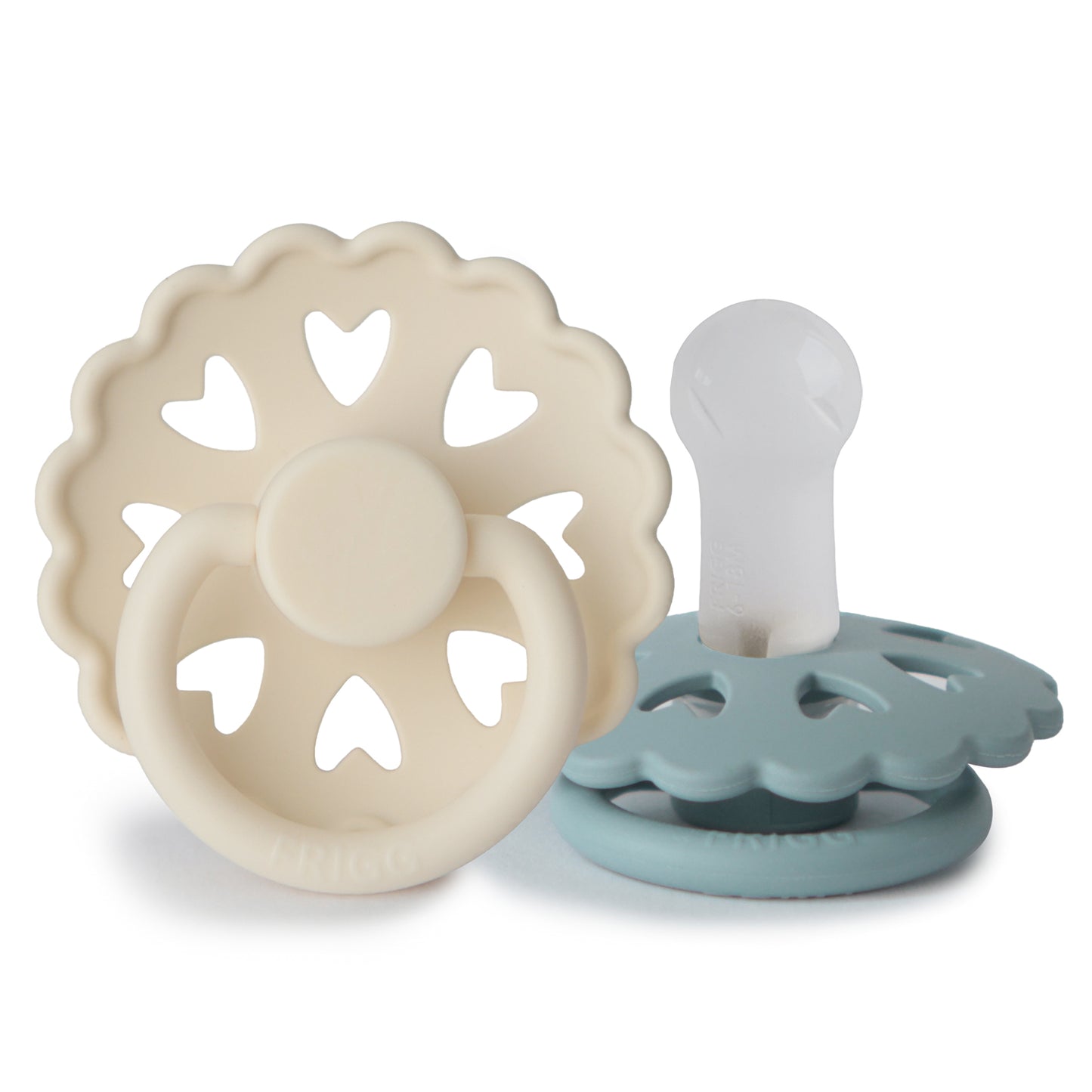 FRIGG Andersen Fairytale Silicone Baby Pacifier 2-Pack (Cream/Stone Blue)