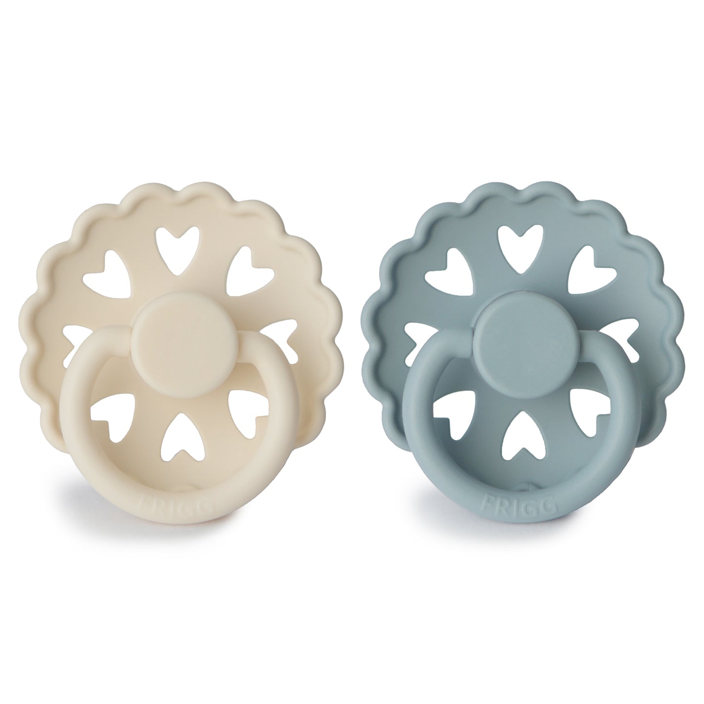 FRIGG Andersen Fairytale Silicone Baby Pacifier 2-Pack (Cream/Stone Blue)