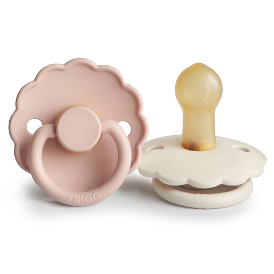 FRIGG Daisy Natural Rubber Pacifier 2-Pack (Blush/Cream)