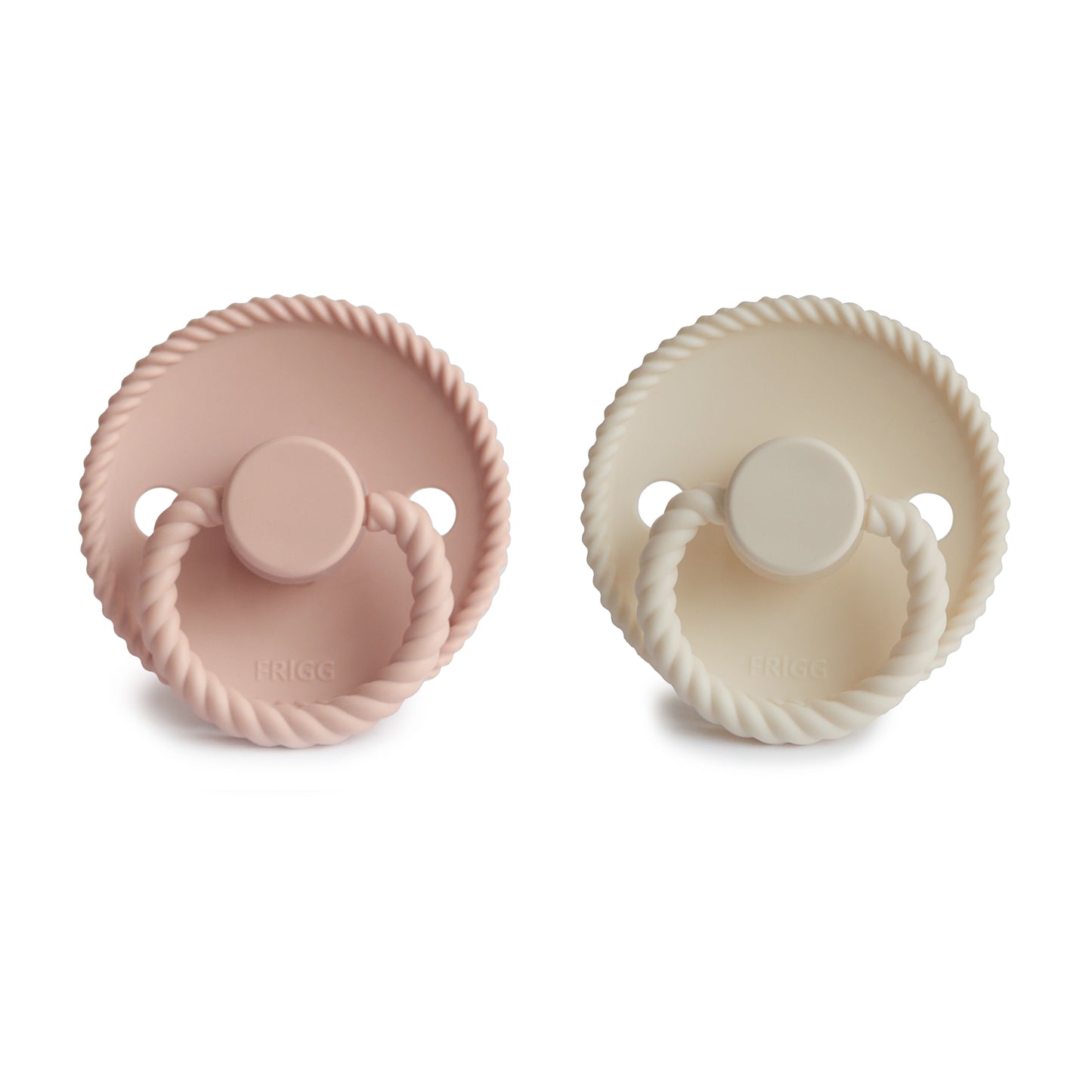 FRIGG Rope Silicone Baby Pacifier 2-Pack (Blush/Cream)