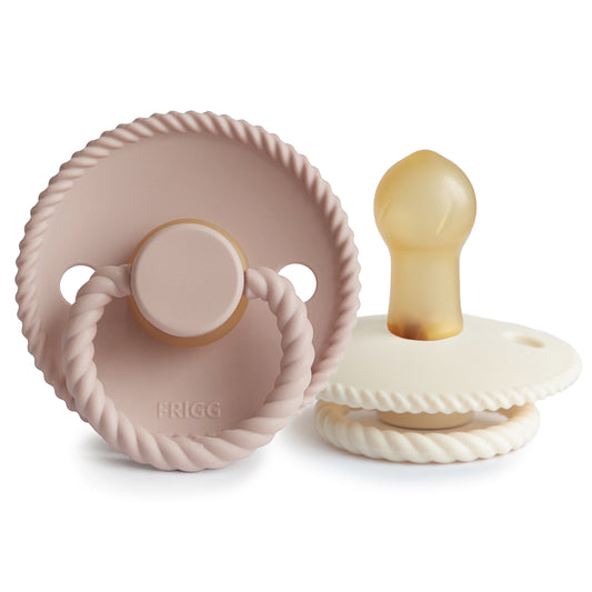 FRIGG Rope Natural Rubber Pacifier 2-Pack (Blush/Cream)