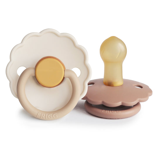 FRIGG Daisy Natural Rubber Pacifier 2-Pack (Chamomile/Peach Bronze)