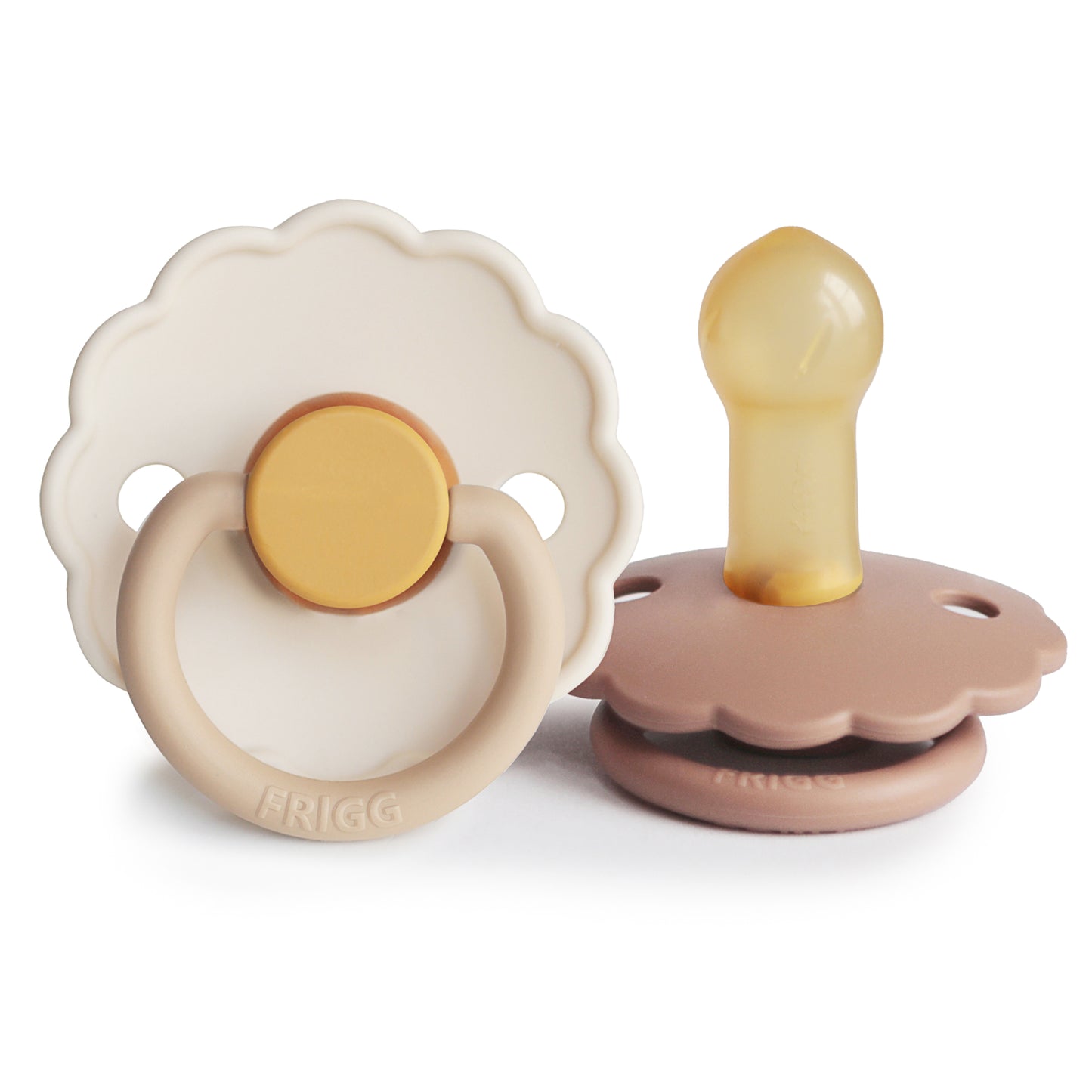 FRIGG Daisy Natural Rubber Pacifier 2-Pack (Chamomile/Peach Bronze)