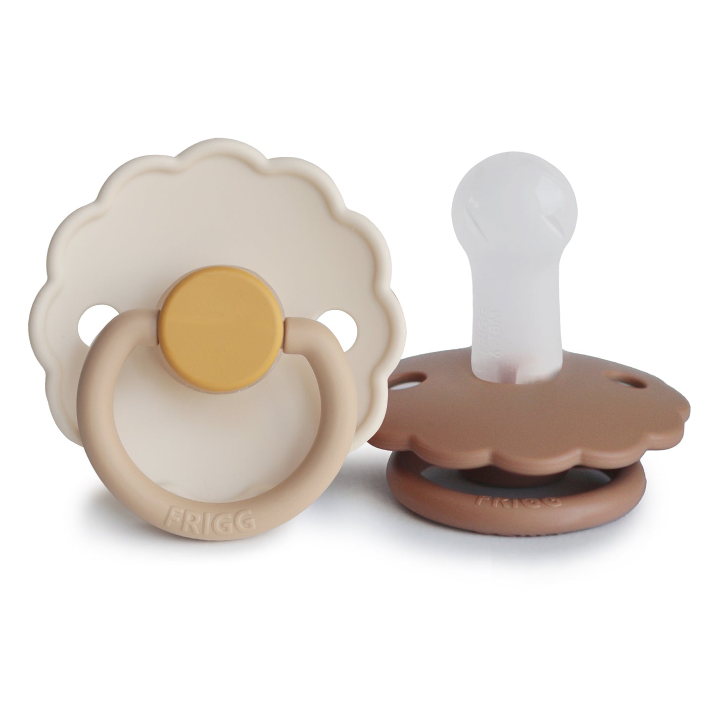 FRIGG Daisy Silicone Pacifier 2-Pack (Chamomile/Peach Bronze)