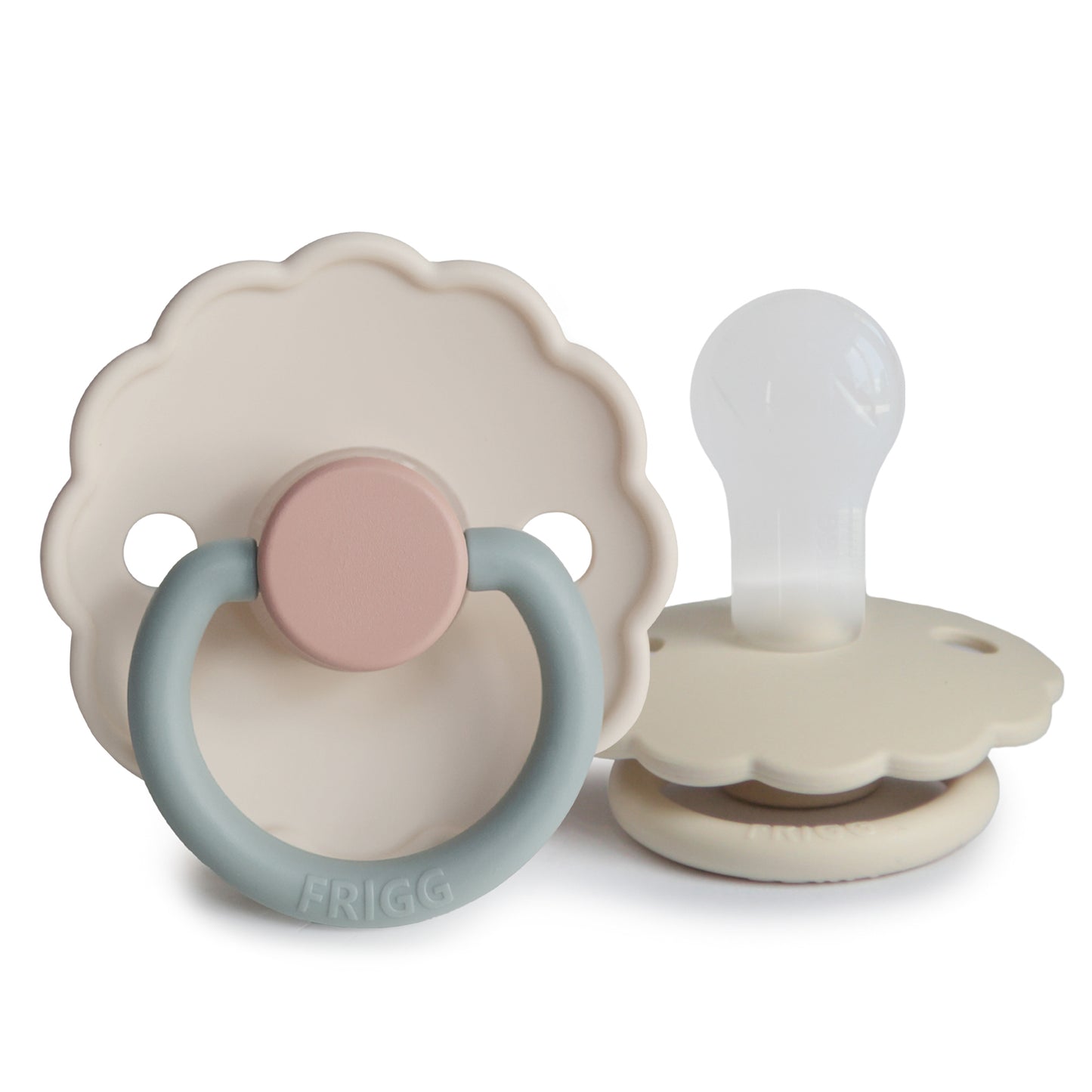 FRIGG Daisy Silicone Pacifier 2-Pack (Cotton Candy/Sandstone)