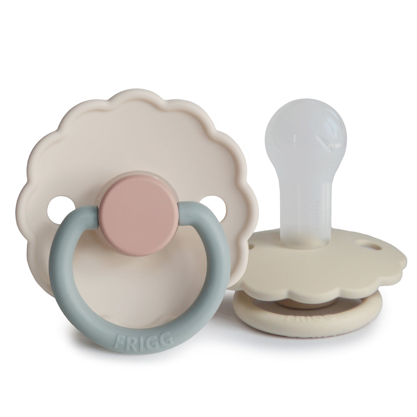 FRIGG Daisy Silicone Pacifier 2-Pack (Cotton Candy/Sandstone)