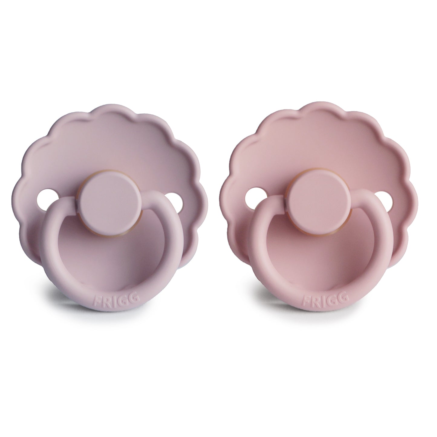 FRIGG Daisy Natural Rubber Pacifier 2-Pack (Baby Pink/Soft Lilac)