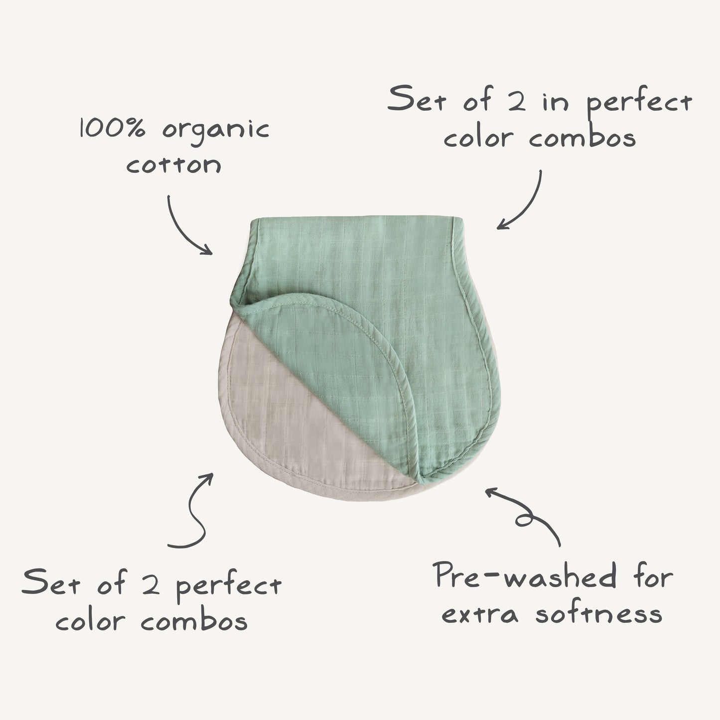 Organic Muslin Burp Cloth- 2pk