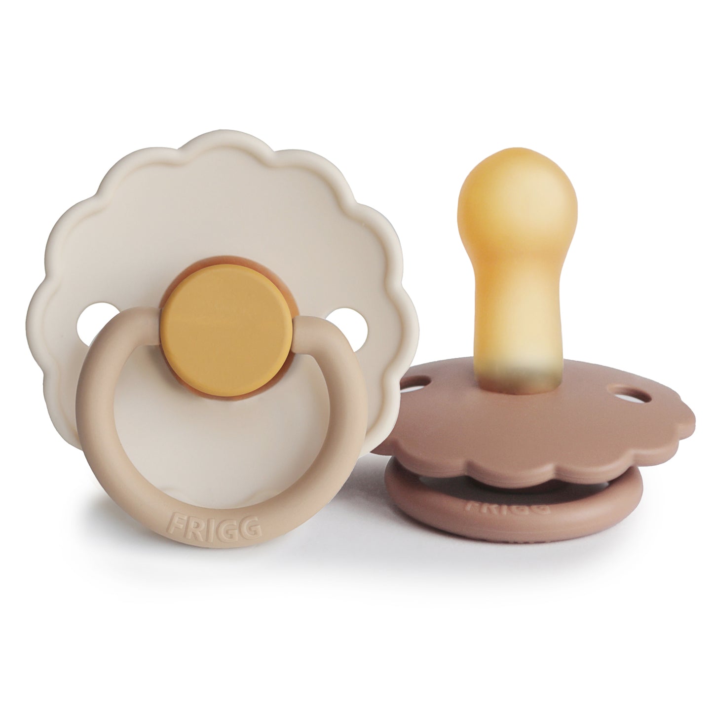 FRIGG Daisy Natural Rubber Pacifier 2-Pack (Chamomile/Peach Bronze)