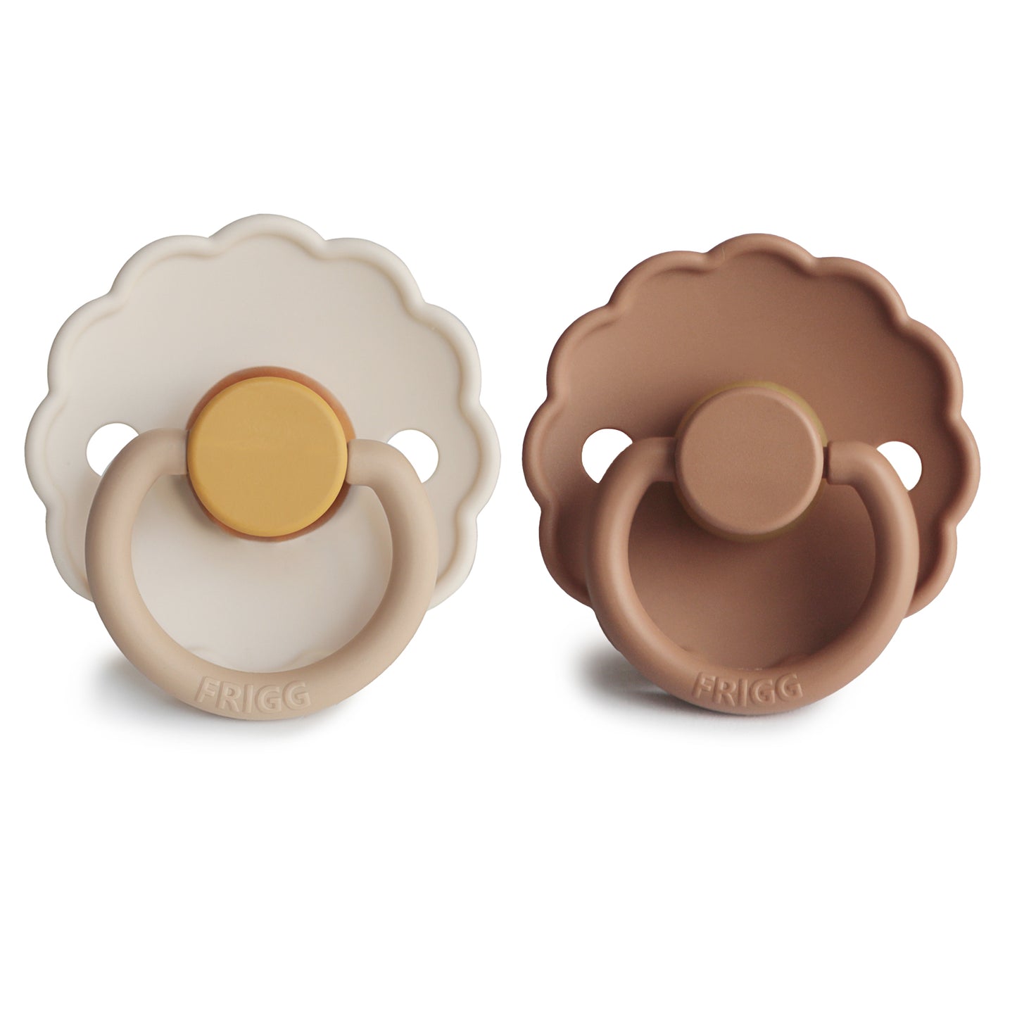 FRIGG Daisy Natural Rubber Pacifier 2-Pack (Chamomile/Peach Bronze)