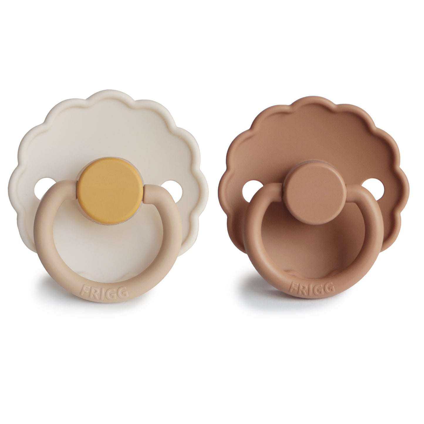 FRIGG Daisy Silicone Pacifier 2-Pack (Chamomile/Peach Bronze)