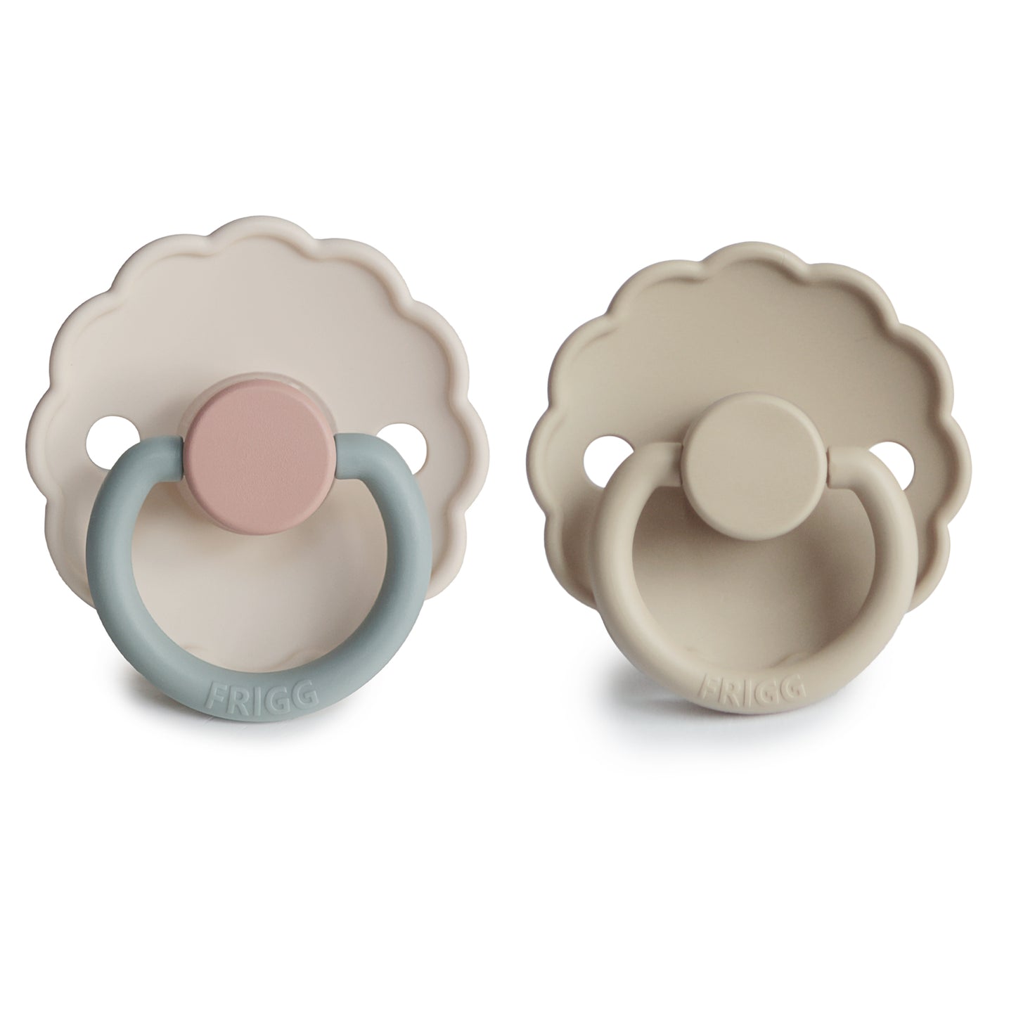 FRIGG Daisy Silicone Pacifier 2-Pack (Cotton Candy/Sandstone)